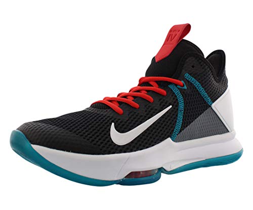 Nike Lebron Witness IV, Zapatilla de Baloncesto Hombre, Negro/Blanco/Rojo/Azul/Gris Ahumado/Rojo, 42.5 EU