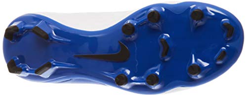 Nike Legend 8 Academy FG/MG, Football Shoe Unisex Adulto, White/Black-Hyper Royal-Metallic Silver, 39 EU