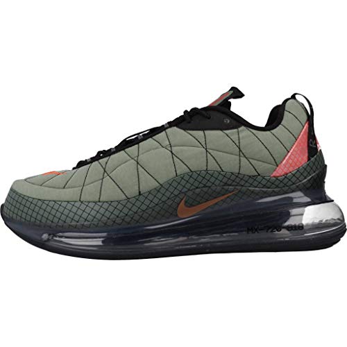 Nike Mx-720-818, Running Shoe Hombre, Negro/Rojo Universitario/Gris Humo Claro/Naranja Magma, 40 EU