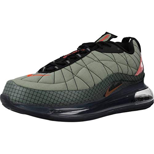 Nike Mx-720-818, Running Shoe Hombre, Negro/Rojo Universitario/Gris Humo Claro/Naranja Magma, 40 EU