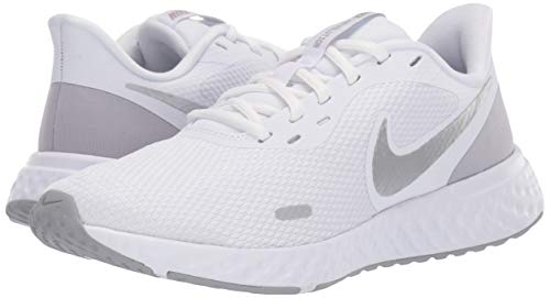 Nike Revolution 5, Mujer, Multicolor (White/Wolf Grey/Pure Platinum 100), 39 EU