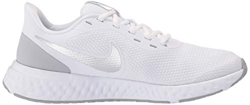 Nike Revolution 5, Zapatillas de Atletismo Mujer, Multicolor (White/Wolf Grey/Pure Platinum 100), 40 EU