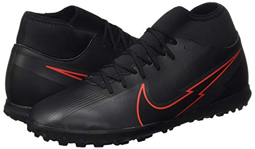 Nike Superfly 7 Club TF, Football Shoe Unisex Adulto, Black/Black-Dark Smoke Grey, 42.5 EU