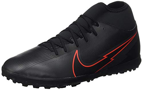 Nike Superfly 7 Club TF, Football Shoe Unisex Adulto, Black/Black-Dark Smoke Grey, 42.5 EU