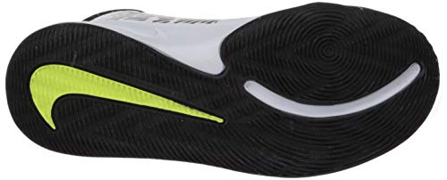 Nike Team Hustle D 9 (GS), Basketball Shoe, White/Black-Volt, 37.5 EU