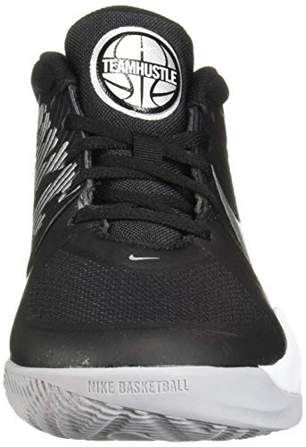 Nike Team Hustle D 9 (GS), Zapatos de Baloncesto Unisex Niños, Multicolor (Black/Metallic Silver/Wolf Grey/White 001), 35.5 EU