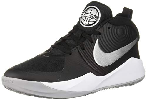 Nike Team Hustle D 9 (GS), Zapatos de Baloncesto Unisex Niños, Multicolor (Black/Metallic Silver/Wolf Grey/White 001), 40 EU