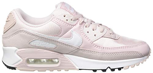 Nike W Air MAX 90, Zapatillas para Correr Mujer, Barely Rose White Black, 39 EU
