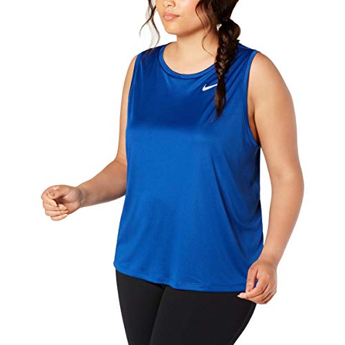 NIKE W Nk Miler Tank Plus Camiseta, Mujer, Indigo Force/Reflective silv, 50/52