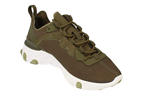 Nike W React Element 55 - Zapatillas de running para mujer, Mujer, BQ2728-302, verde militar - marrón - blanco, 39
