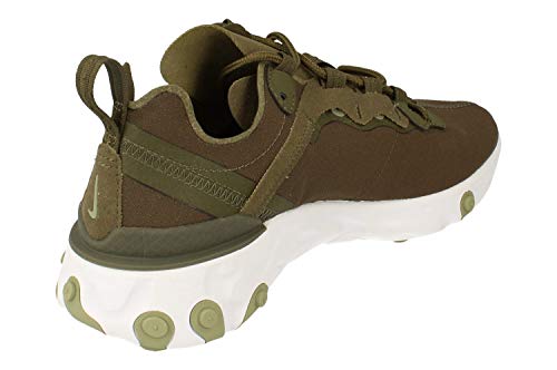 Nike W React Element 55 - Zapatillas de running para mujer, Mujer, BQ2728-302, verde militar - marrón - blanco, 39