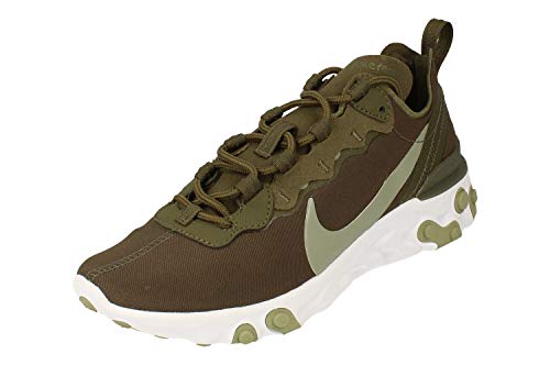 Nike W React Element 55 - Zapatillas de running para mujer, Mujer, BQ2728-302, verde militar - marrón - blanco, 39