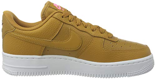 Nike Wmns Air Force 1 '07 ESS, Zapatillas de bsquetbol Mujer, Wheat Wheat Sunset Pulse Black White White, 37.5 EU