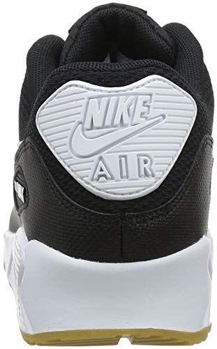 Nike Wmns Air MAX 90, Zapatillas Mujer, Negro (Black/White-Gum Light Brown-White 055), 36.5 EU