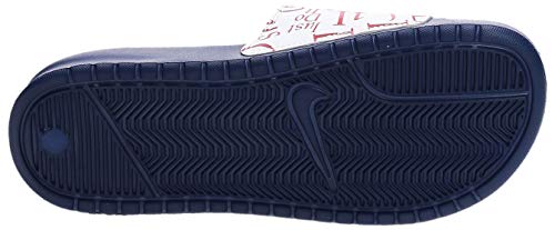Nike Wmns Benassi JDI Print, Chanclas Mujer, Deep Royal Blue/University Red/White, 40.5 EU