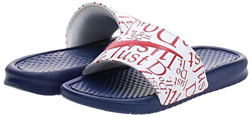 Nike Wmns Benassi JDI Print, Chanclas Mujer, Deep Royal Blue/University Red/White, 40.5 EU
