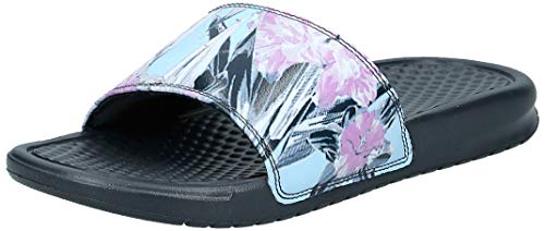 Nike Wmns Benassi JDI Print, Zapatos de Playa y Piscina para Mujer, Multicolor (Anthracite/Topaz Mist/Pink Rise 026), 35.5 EU
