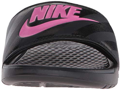 Nike Wmns Benassi JDI, Zapatos de Playa y Piscina Mujer, Negro (Black/Vivid Pink/Black 061), 36 1/2 EU