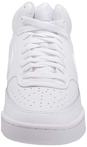 Nike Wmns Court Vision Mid, Zapatillas de Deporte Mujer, Blanco (White/White/White 100), 37.5 EU