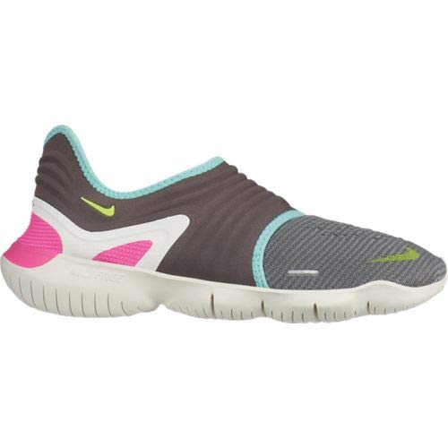 Nike Wmns Free RN Flyknit 3.0, Zapatillas de Atletismo para Mujer, Multicolor (Gunsmoke/Volt/Aurora Green 000), 37.5 EU