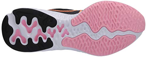 Nike Wmns Renew Run, Zapatillas para Correr para Mujer, Negro/Naranja Pulso/Blanco/Rosa, 38 EU