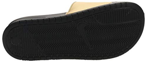 NIKE Women's Benassi Just Do It. Sandal, Mujer, Black/Black/Metallic Gold, 39 EU