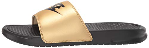 NIKE Women's Benassi Just Do It. Sandal, Mujer, Black/Black/Metallic Gold, 39 EU