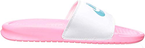 Nike Women's Benassi Just Do It. Sandal, Zapatos de Playa y Piscina para Mujer, Multicolor (Sunset Pulse/Teal Nebula-White 616), 38 EU