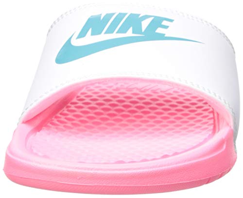 Nike Women's Benassi Just Do It. Sandal, Zapatos de Playa y Piscina para Mujer, Multicolor (Sunset Pulse/Teal Nebula-White 616), 38 EU