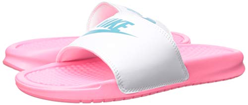 Nike Women's Benassi Just Do It. Sandal, Zapatos de Playa y Piscina para Mujer, Multicolor (Sunset Pulse/Teal Nebula-White 616), 38 EU