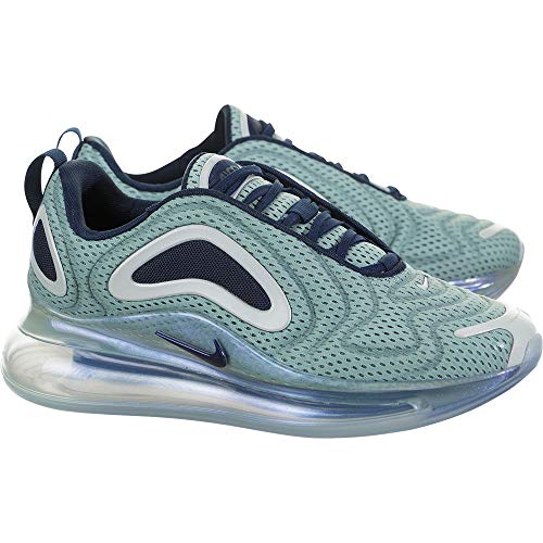 Nike Zapatillas deportivas bajas para mujer, Verde (Plateado metálico/azul marino medianoche.), 38 EU