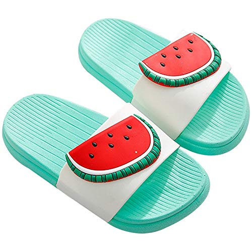 Niña Niño Chanclas Zapatos de Playa y Piscina para Chicas Sandalias Mujer Verano Zapatillas de casa,Verde_sandía,33-34 EU/Etiqueta 34-35