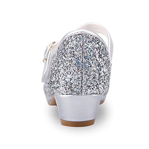 Niñas Niños Princesa Zapatos Sandalia Verano Zapatillas Fiesta Arco Rhinestone Lentejuelas Zapatitos de Tacón de Vestir de Chicas Sandalias para Niñas 3-14 Años