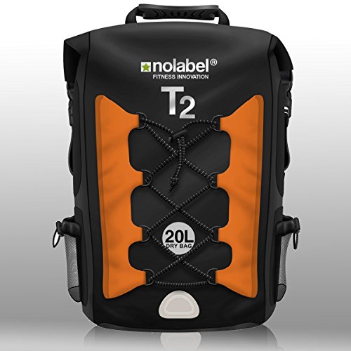 No Label Mochila Deportiva de 20L Impermeable - T2 Mochila para Ciclismo Running Triatlón y Deportes acuáticos. Protege del Polvo, la Arena, el Agua y la Suciedad Color Negro/Verde, tamaño
