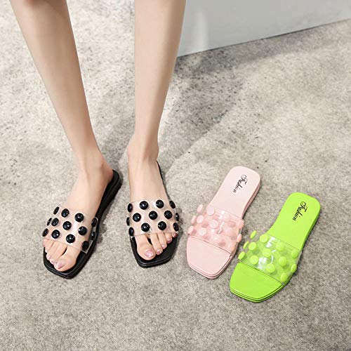 Noctiflorous Zapatillas de Estilo para el hogar,Use Zapatos de Plataforma Antideslizantes, Sandalias Resistentes al Desgaste y Zapatillas Negras_40,Piscina para Hombre Baño Sandalias