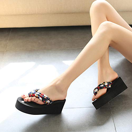 Noctiflorous Zapatillas de Playa de Fondo Suave,Chanclas de Suela Gruesa, Zapatos de Playa Antideslizantes aumentados-3 Rosa Rojo_36,Niño Chanclas Sandalias