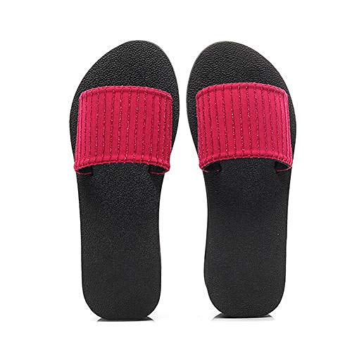 Noctiflorous Zapatillas de Playa de Fondo Suave,Chanclas de Suela Gruesa, Zapatos de Playa Antideslizantes aumentados-3 Rosa Rojo_36,Niño Chanclas Sandalias