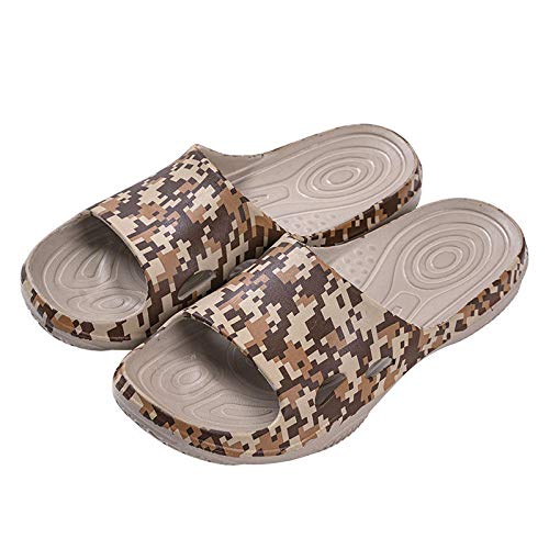 Noctiflorous Zapatos de Playa Piscina Unisex Adulto,Sandalias Antideslizantes de Fondo Suave, Zapatillas de baño de Suela Gruesa-Caqui_38-39,De Espuma Suave Zapatos De Piscina
