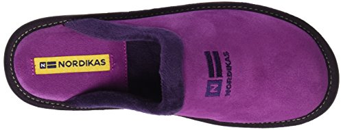 Nordikas Top Line, Zapatillas de Estar por casa con talón Abierto para Mujer, Morado (Orquidea 016), 40 EU