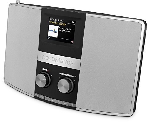 Nordmende Transita 400 - Radio por Internet (DAB+ Radio, FM, Wi-Fi, Spotify Connect, Bluetooth, NFC, pantalla a color, despertador, conector para auriculares, entrada auxiliar), color negro y plateado