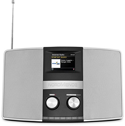 Nordmende Transita 400 - Radio por Internet (DAB+ Radio, FM, Wi-Fi, Spotify Connect, Bluetooth, NFC, pantalla a color, despertador, conector para auriculares, entrada auxiliar), color negro y plateado