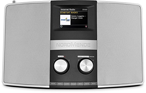 Nordmende Transita 400 - Radio por Internet (DAB+ Radio, FM, Wi-Fi, Spotify Connect, Bluetooth, NFC, pantalla a color, despertador, conector para auriculares, entrada auxiliar), color negro y plateado