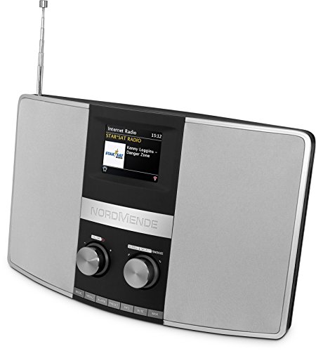 Nordmende Transita 400 - Radio por Internet (DAB+ Radio, FM, Wi-Fi, Spotify Connect, Bluetooth, NFC, pantalla a color, despertador, conector para auriculares, entrada auxiliar), color negro y plateado