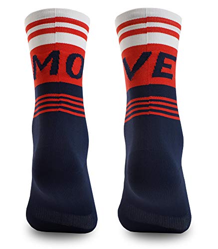 NORTEI Calcetines para Ciclismo, MTB y Running de Caña Alta para Hombre y Mujer – Move Red (L-XL (43-46))