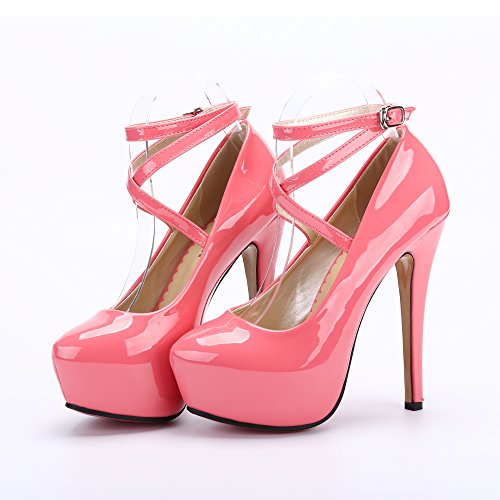 Ochenta - Zapato de tacón alto con plataforma y correa para el tobillo, para mujer, color, talla 42.5 EU