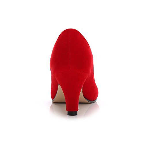 OCHENTA Zapatos de tacón de gatito para mujer con puntera redonda, color, talla 43 EU