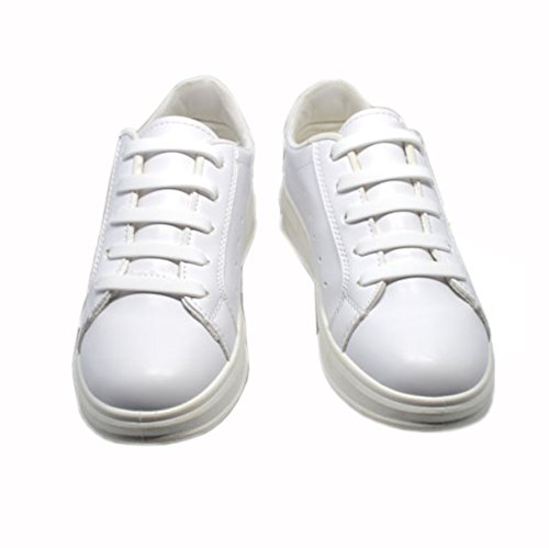 OFKPO Cordones de Zapatillas Deportivas, Silicona Elástica, No se Atan, Estilo Deportes al Aire Libre, para Niños, Blanco