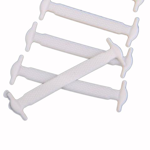 OFKPO Cordones de Zapatillas Deportivas, Silicona Elástica, No se Atan, Estilo Deportes al Aire Libre, para Niños, Blanco