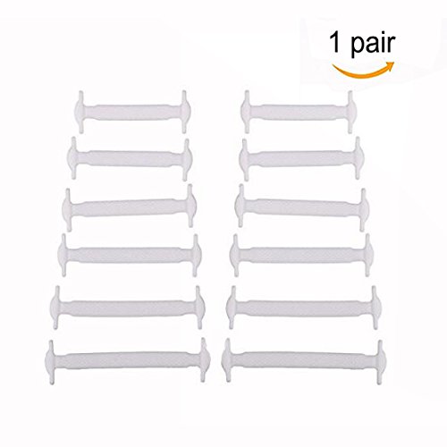 OFKPO Cordones de Zapatillas Deportivas, Silicona Elástica, No se Atan, Estilo Deportes al Aire Libre, para Niños, Blanco