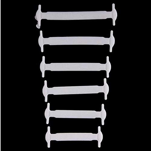OFKPO Cordones de Zapatillas Deportivas, Silicona Elástica, No se Atan, Estilo Deportes al Aire Libre, para Niños, Blanco